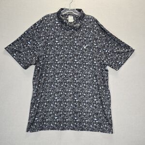 Callaway Shirt Mens XL  Black  Polo Golf Club All Over Print Opti-Dri Stretch
